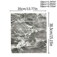 1/10/20/40/50PCS 3D墙贴壁纸，自粘墙砖贴自粘墙纸，易贴，易剥离，易清洁，易切割，适用于厨房，客厅，浴室，走廊，卧室，装修贴纸撕掉墙板，墙纸，壁纸，春季装饰用品刷新你的家，节日装饰贴纸礼物生日毕业 - 大理石黑白 - 查看 4