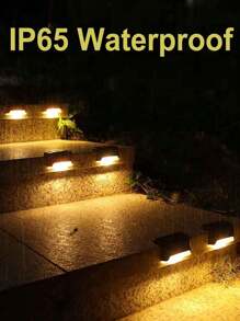 12pcs-Outdoor Waterproof Solar Step Fence Light Suitable,Solar Step Lights/Stair Lights,Outdoor Solar-Powered Decorative Lights, Outdoor Garden Waterproof Stair Lighting Strips With Lighting Control Function, Solar Platform Lights, Suitable For Outdoor Stairs, Fences, Gardens, Balconies, Courtyards, Terraces And Paths For Decoration - Warm Color Light LED External Lights, Outdoor Lights, Halloween, Thanksgiving, Thanksgiving Gifts