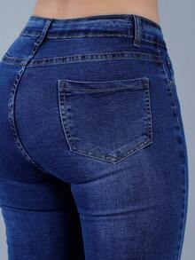 Women Jeans - 藍色 - 查看 7