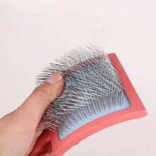 1pcsDeluxe Dog Groomer: Effortless Shedding Comb & Soft Massage For A Healthy, Happy Pet - Red - View 3