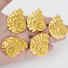 5pcs Ocean Themed Pendants - Seahorse, Shell, Conch, Turtle Charms, Beach Style DIY Necklace, Bracelet, Earring, Anklet Jewelry Making Supplies, Wholesale, PVD 18k Gold Plated