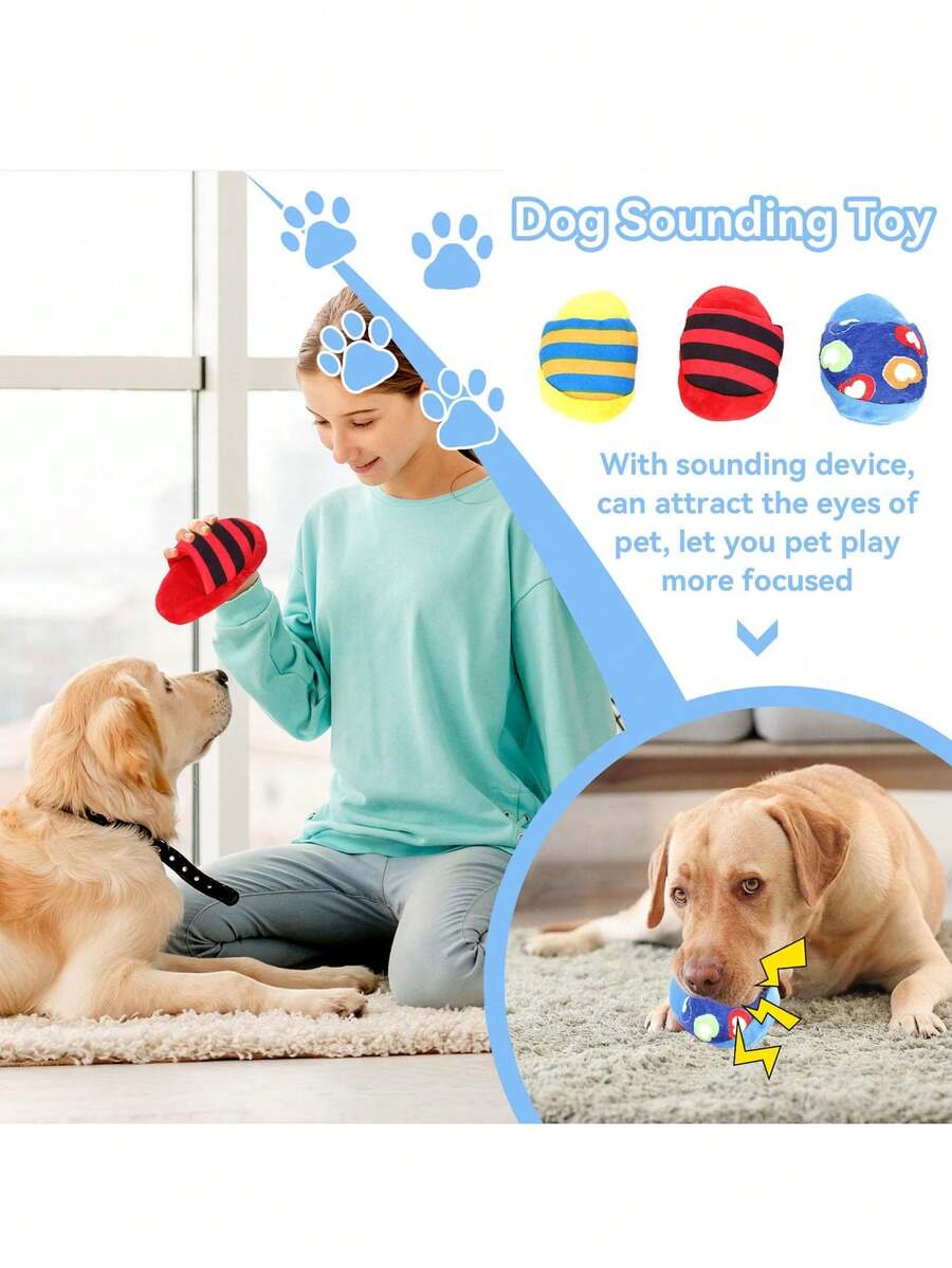 1pc Random Color Durable Dog Squeak Toy Slipper, Interactive Chew Toy For All Breed Sizes, Perfect For Training & Dental Care - Multicolor - View 1