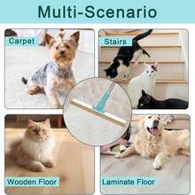 Flintronic Pet Lint Remover Carpet Scraper Tool, Carpet Rake Lint Scraper With Adjustable Long Handle, Carpet Rake Pet Hair Removercraper For Couch Rug Clothes, Dog Cat Hair Removal - Multicolor - View 8