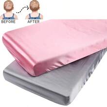 1pc Silk-Like Baby Crib Fitted Sheet, Soft & Breathable Infant Bed Mattress Cover, Smooth Anti-Wrinkle Hair Care, Solid Color - Multicolor - View 1