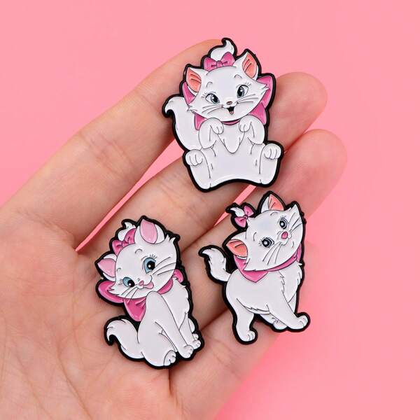 Disney 1 pieza Broche de esmalte de Marie, el gato de Disney - Insignia linda para mochilas y accesorios de ropa, vestidos, bolsos, mochilas, ropa, chaquetas, joyería de Navidad y Halloween