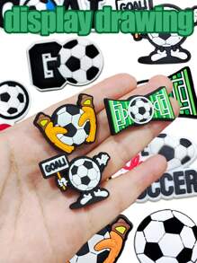 21pcs Soccer & Digit Themed Shoe Charms Suitable For Decorating Slippers, Pen Cases, Backpacks And Party Gifts