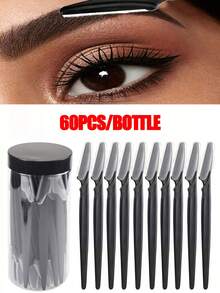 60 件/套眉毛修剪器和剃须刀,去角质皮肤刨削工具,身体脱毛修剪器和面部和眉毛剃须刀套装长柄刀片带精密盖女士眉毛塑形工具适合或旅行使用 - 黑色 - 查看 11