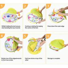 Lettino da viaggio pieghevole Pop Up portatile peso ultraleggero Baby Beach Tent Lettino per neonati zanzariera da viaggio letto includono coperta prevenire la penetrazione di urina Peach Skin Velvet 111 * 68,5 * 49cm