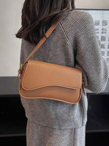 Simple & Fashionable Casual Solid Color Shoulder Bag