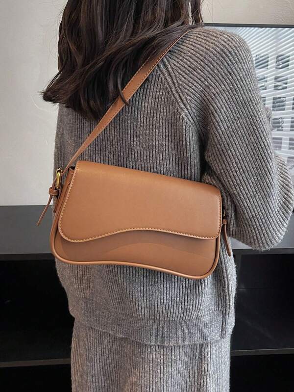 Simple & Fashionable Casual Solid Color Shoulder Bag