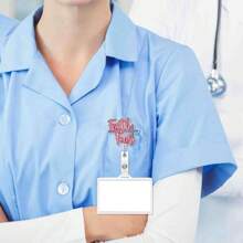 TONAVIETO 1 Stück Glaube über Angst Krankenschwester Ausweishalter, Name ID Abzeichen Halter mit Krokodilklemme für Studenten Krankenpflege Namensschild Karte Abschlussgeschenk