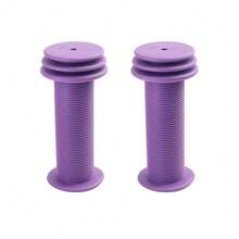 1 Pair Colorful Rubber Bike Handlebar Grips, Anti-Slip & Wear-Resistant Bicycle Handlebar Cover, Tricycle Scooter Riding Accessories - Multicolor - View 9