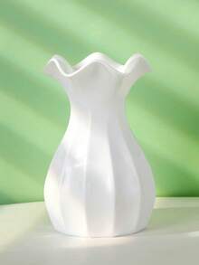 1pc Plastic Flower Vase,Home Decor,Flower Vase,Centerpiece,Table Decor Gifts Birthday Graduation Room Decor Glass Vase - White - View 2