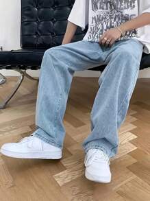 Jeans Hosen mit geradem Bein für Teenager Jungen, Lässig