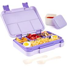 1pc Bento Lunch Box, Leakproof Refrigerator Airtight Food Containers With Lids, Chopped Salad Box, Snack And Fruit Box, Takeaway Containers, Meal Prep Containers, Pack Lunch, Divided Snack Pots Storage Containers, Reusable On-The-Go Meal, Great For Home Kitchen Accessories, School, Office, Travel Essentials And Outdoor Camping Picnic, Back To School Supplies, Christmas Gifts - Multicolor - View 8