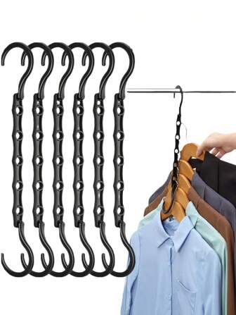 Organizador de armario y estante de almacenamiento, perchas resistentes y ahorradoras de espacio, adecuadas para prendas pesadas, perchas apiladas actualizadas, perchas organizadoras mágicas del armario, artículos esenciales para dormitorios universitarios de chicas