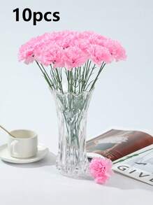 10pcs Simulation Single-Head Carnation Mother'S Day Teacher Women'S Day Gift Simulation Bouquet Fake Flowers Home Decoration Artificial Flowers