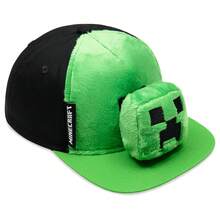 Minecraft Baseball Cap Peaked Sun Hat With Removable Plush Accessory Sports Holiday Essentials Gamer Gift - Green - View 1
