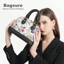 UKEIN 4PCS Women Fashion Handbags Purses Wallet Tote Shoulder Bags Casual Crossbody Bags, Best Valentine's Day Gift For Ladies Girls, Satchel Purse Set 4pcs - 花&黑 - 查看 9