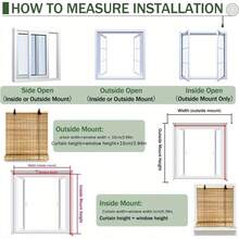 Bamboo Roller Blinds Natural Slatted Window Privacy Screen Door Curtain 80*150cm - Brown - View 9