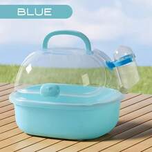 Portable Transparent Hamster Transport Cage With Water Bottle - Breathable Travel Carrier For Small Pets, Suitable For Gerbils And Mice, Durable PP Material, Latch Closure System