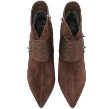 TDD Faux Suede High Heel Boots For Women Stiletto Botas Para Mujer Dress Comfortable Sexy Pointed Toe Elegantes Formal Prom Wedding Comfort Extra Wide Ladies Party Bootis