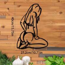 One Art Deco - Style Geometric Metal Wall Mural, A Minimalist - Line Iron Wall Mural And An Elegant Hanging Ornament. Measuring 10.71" X 15.75", It's Suitable For Decorating Homes, Patios And Balconies. It's An Excellent Gift For New Homeowners. Suitable For Modern Home Decoration