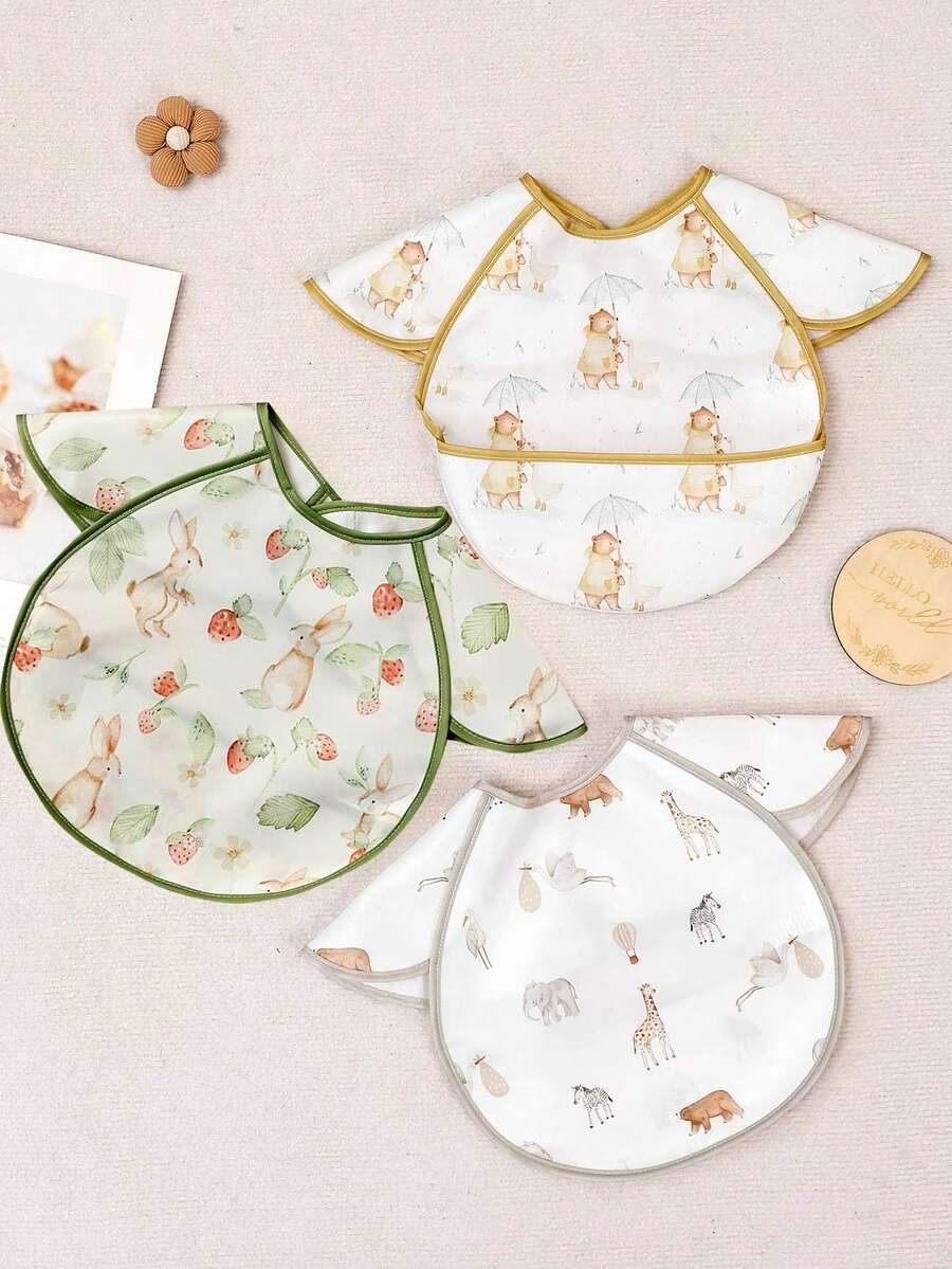 1 件防脏婴儿围兜 - 防水婴儿围裙 - 适合婴儿进食的旅行围兜 - 婴儿食物围兜