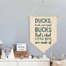 1pc Baby Nursery Canvas Decorative Wall Hanging Flag, Variety Of Cotton Canvas Decorative Items For Children's Room - Multicolor - View 5