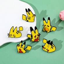 Pocket Monsters 1/6 Pcs Cartoon Anime Brooch Set Creative Pikachu Enamel Pin Jewelry Fashion Animal Metal Badge Backpack Clothing Accessories A Gift For Friends - One Size - View 7