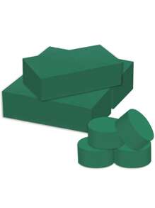 2pcs Square Or Round Floral Foam Bricks, Suitable For Fresh And Artificial Flower Arranging, Dry And Wet Flower Foam, Applicable For Wedding, Aisle Decor, Party Decoration And Florist