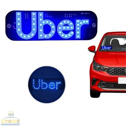 Letreiro LED Identificação Motorista de Aplicativo Luminosa Azul