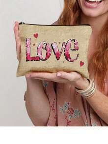 1pc Multi-Function Canvas Zipper Bag - Perfect For Snacks, Cosmetics And School Supplies | Designed | Ideal Gift For Friends Graduation - Multicolor - View 3