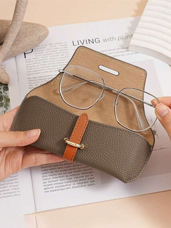 1 pieza Estuche para gafas y gafas de sol con hebilla, resistente a los golpes y portátil, estuche protector de gafas de estilo artístico de alta gama para damas, protector de gafas de sol de viaje para evitar arañazos en las lentes, ideal para fiestas de revelación de género, cumpleaños, bodas, fiestas, el regalo perfecto para colegas, amigos y familiares, de vuelta a la escuela