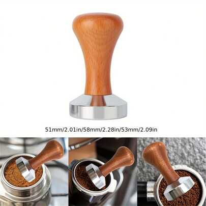 1pc Handmade High-Quality Coffee Tamper With Wooden Handle - Perfect For Barista Espresso Makers & Grinders Back To School