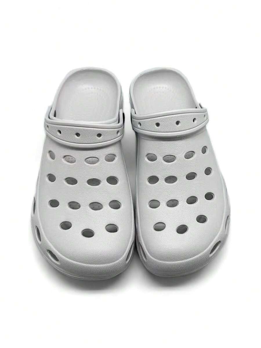 女士轻便软底防滑防水凉鞋，室内/室外一脚蹬沙滩鞋，男女通用 Y2K 风格 - 白色 - 查看 1