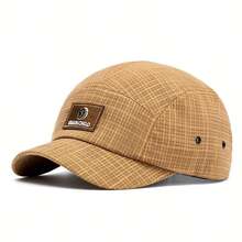 1pc Short Brim Small Plaid Baseball Cap, New Spring/Summer Outdoor Sun Protection Hat, Street Hip Hop Style Polyester Visor Cap - Cute Short Brim Plaid Ladies Baseball Cap - View 1