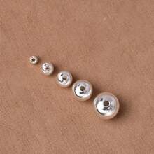 5pcs S925 Sterling Silver Handmade Brushed Cat Eye Round Beads, DIY Jewelry Accessories For Necklaces, Bracelets, Spacers & Loose Beads - S925 Sterling Silver - View 11