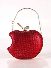 Hand-Held Apple Hot Drilling Dinner Bag Is Luxurious And Elegant, Making It Shine Throughout The Dinner Party - 紅色 - 查看 1