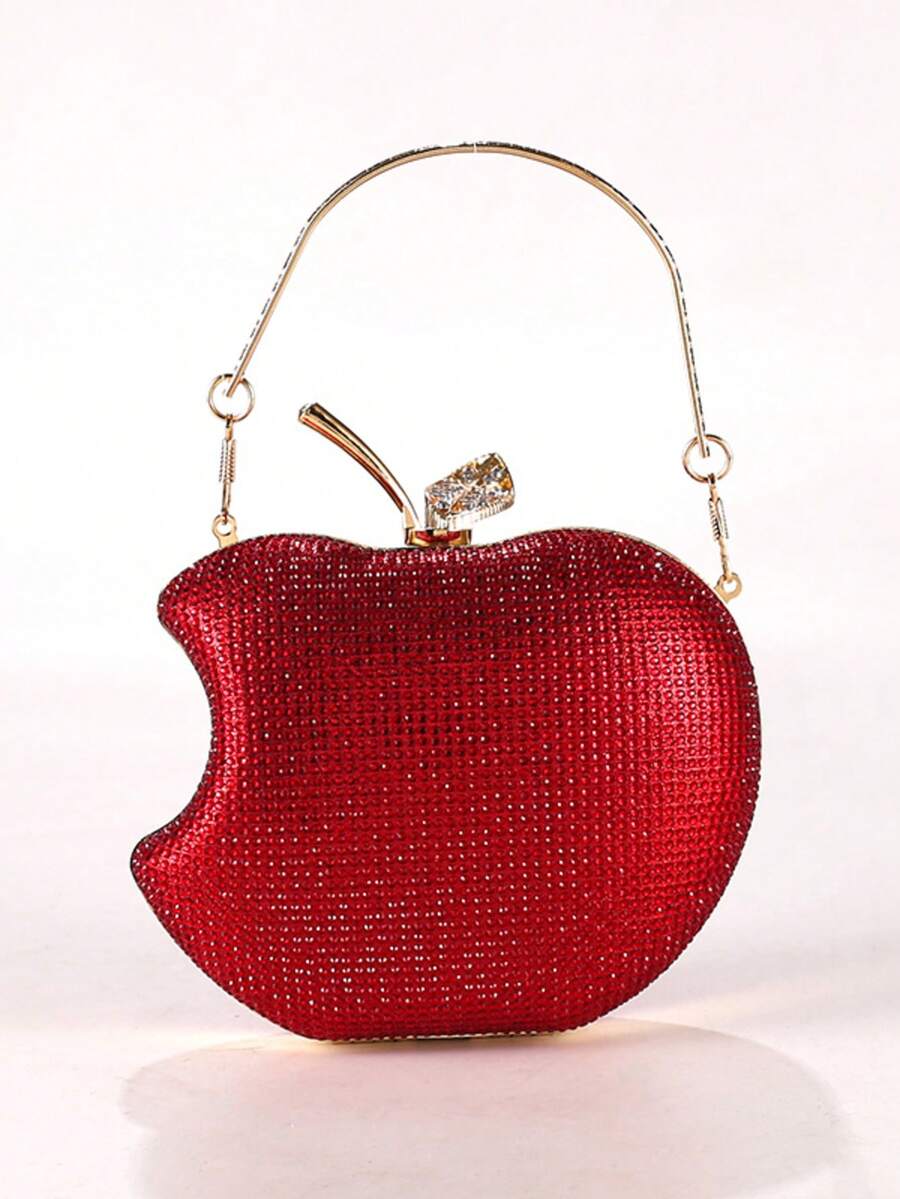 Hand-Held Apple Hot Drilling Dinner Bag Is Luxurious And Elegant, Making It Shine Throughout The Dinner Party - 紅色 - 查看 1