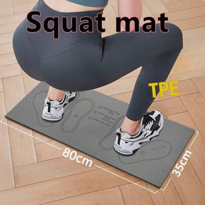 1pc Solid Color 0.6cm/0.24in Squat Mat, Exercise Mat ,Nonslip Yoga Mat,Step Positions Deep Squat Mat Squat Pad For Fitness Pilates Work Out ,Fitness Tools Thick Yoga Mat Fitness Mat With Carry Strap Suitable For Gymnastics, Exercise, Pilates,Exercise At Home