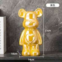 Decoración de oso de cerámica de 28 cm con forma de corazón, figura de oso de peluche de dibujos animados, decoración de alta gama para sala de estar, gabinete, gabinete de TV y ornamento para mostrador de bar - Multicolor - Ver 10