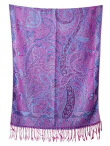 FADZOYLE 1 件奢华双面佩斯利分层提花羊绒围巾柔软大披肩和头巾罩衫纱笼头巾适合晚礼服异国风情围巾四季皆宜