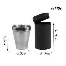 Customized Outdoor Mini Stainless Steel Shot Glass Set Of 4 Pcs, Portable Water Cup For Hiking, Camping, Bar, Restaurant, Suitable For Elders, Friends, Father's Day Gift