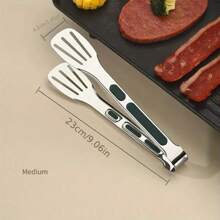 Stainless Steel Kitchen Clamp Cover - Non-Slip Handle, Metal Food Tongs For Cooking, Serving And Grilling - Multi-Cookware And Kitchen Accessories For Salads, Bread And Roasts - Kitchen Tools And Supplies For Home, Restaurant And Commercial Kitchens