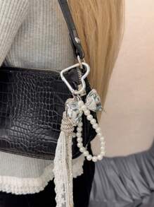 HXXOOS 1 Peça Charm de Bolsa Laço de Couro Gótico Y2K - Chaveiro Fofo Pendente para Bolsas, Mochilas, Carros, Presente DIY para Meninas e Mulheres