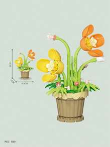 Mini Bouquet Bonsai Tree Toy Building Block Set, DIY Simulation Plant Series Building Block Toys, Toy Building Blocks Suitable For Home Office Decoration Ornaments, Acrylic Dust Cover Building Blocks, Bouquet Set, Suitable For Adults, Birthday Gifts, Christmas Toys