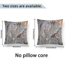 Set de 2 fundas de almohada con patrón de mármol gris clásico y elegante, adecuadas para sofá y sillas de la sala de estar y el dormitorio (No incluye insertos), 45x45cm - Gris - Ver 2