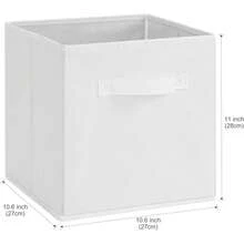 Fabric Storage Bins 1/3/6 Packs Fun Storage Cubes With Handles Foldable Cube Baskets For Home, Kids Room, Wardrobe And Toy Organization White - White - View 3