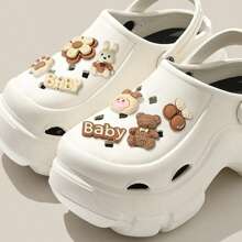 Zapatos de agujero con zapatos de agujero grueso para mujer, sandalias antideslizantes, zapatos de playa y descanso en la playa para mujer